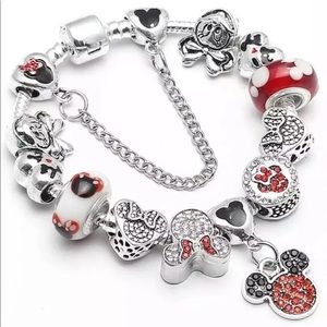 New 925 Mickey Mouse Charm Bracelet European Beads